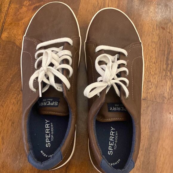 Brown Size 7 Men Sperrys w Memory Foam - Picture 2 of 8
